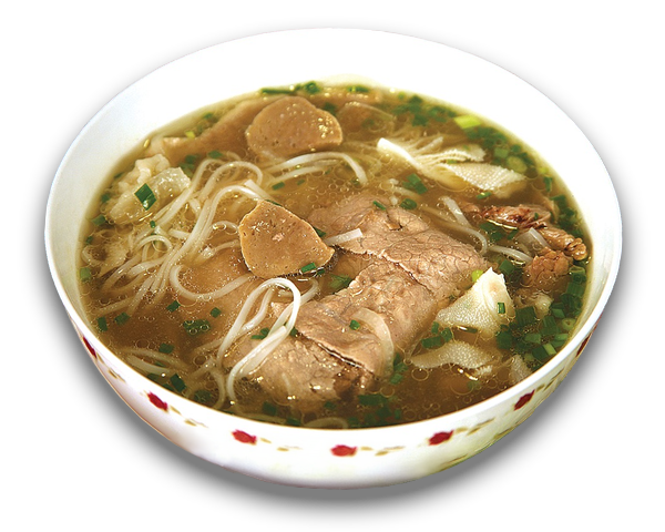 Noodle House Sacramento's Combination Beef Pho, a Delicious authentic beef soup full of rice noodles, Beef Steak, Meatballs, Tripe, Brisket, Tendon, and Flank topped with chopped green onions.