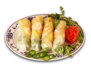 Fresh Spring Rolls from Noodle House in Sacramento full of Delicious cooked shrimp, crisp salad vegetables and herbs